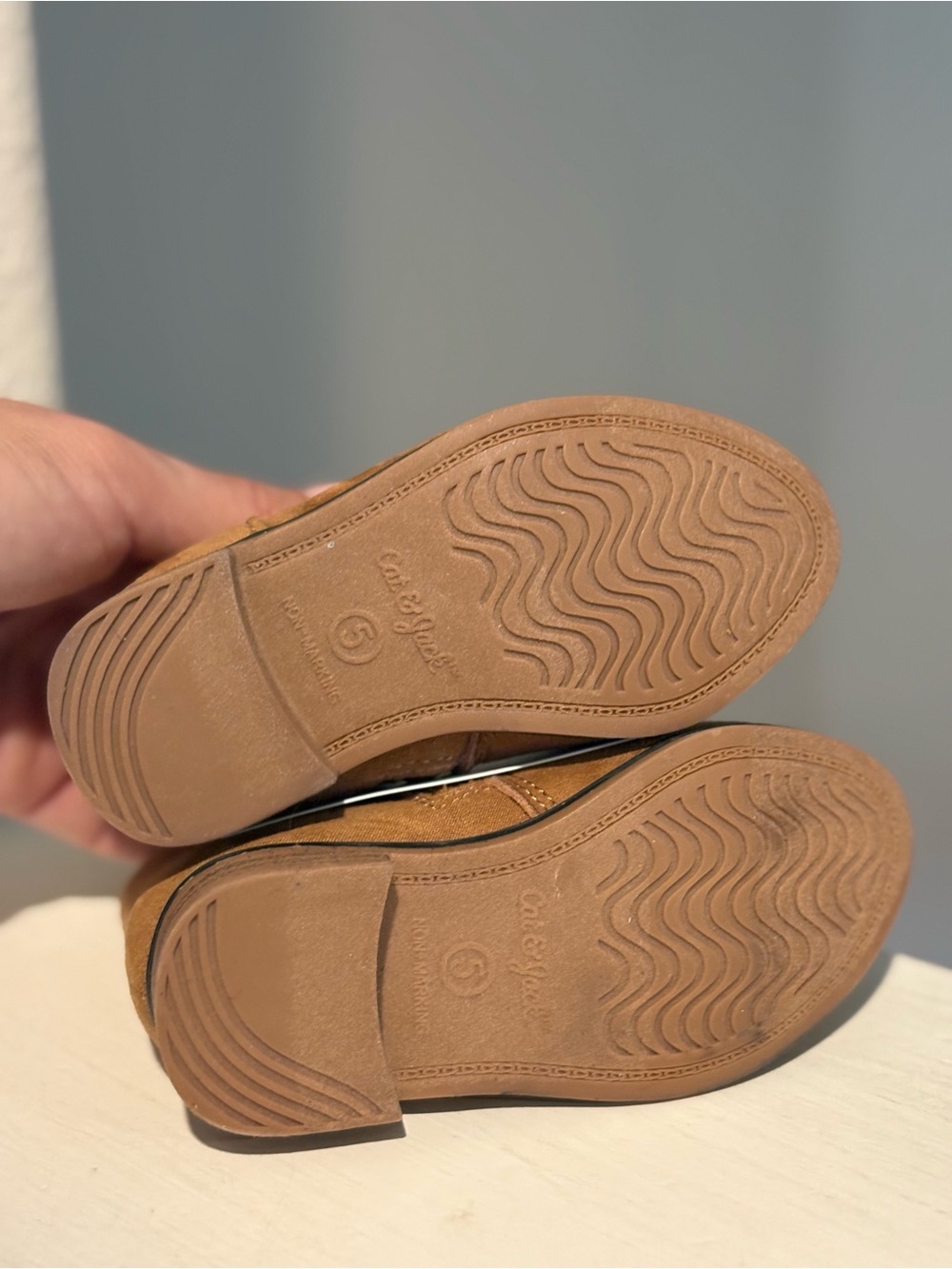 Cat & Jack Penelope Faux Suede Bootie Camel Unisex Kids Size 5 Flexible Outsole - Picture 5 of 6
